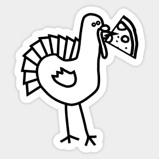 Thanksgiving Turkey with Pizza Slice Outline Sticker